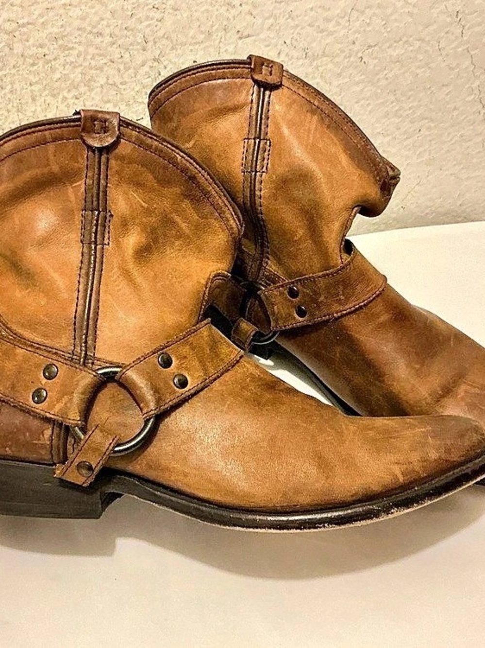 Frye wyatt Short Harness Boot Brown Western Boots
